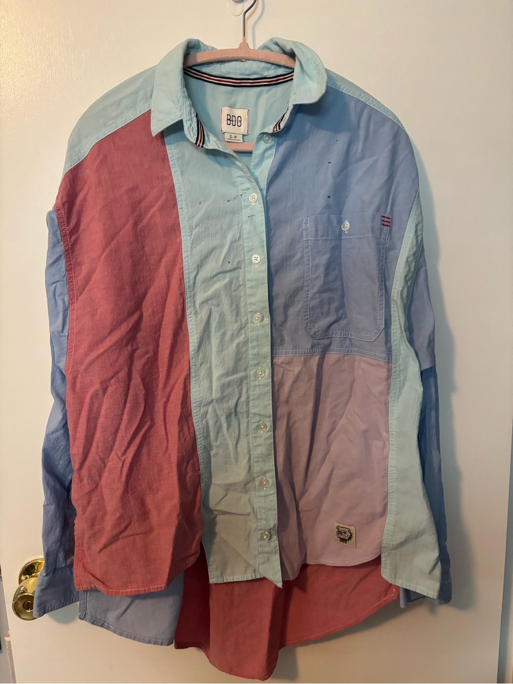 Colorblock BDG Casual Lived In Men's Button-Up Shirt Small